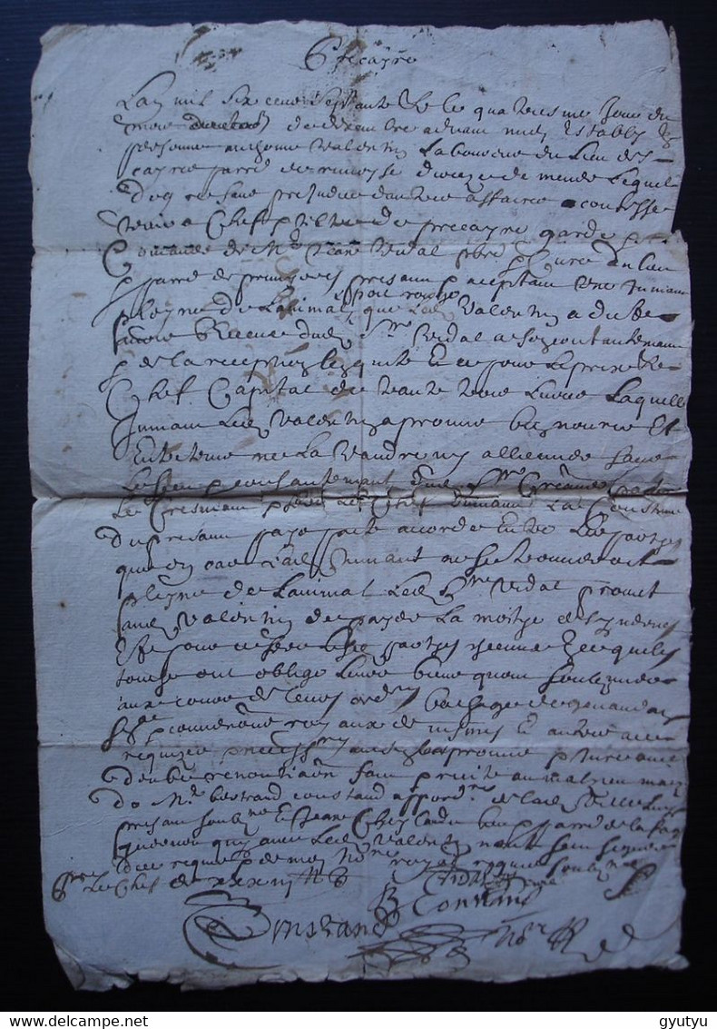 1670 Mende Document à Déchiffrer - Manuscripts