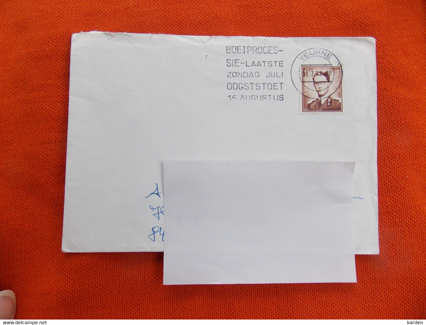 Omslag Belgie 1972 Duidelijke Stempel Van Veurne En Reclame Stempel Van De Boetprocessie - Adreswijziging