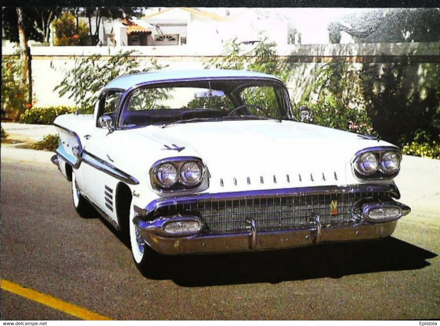 ► PONTIAC Bonneville 1958 Roadside - Automobile  (Litho In U.S.A.) - American Roadside