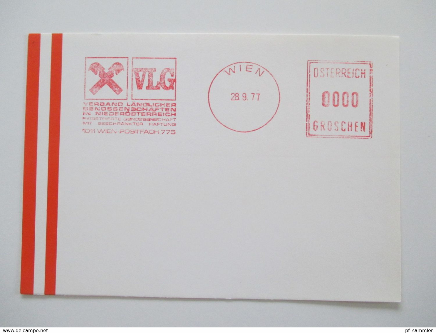 Österreich 1976 - 78 Freistempel Mit Wert 0000 Groschen Insgesamt 29 Stempelbelege / Blanko Karten Alles Verschiedene St - Lettres & Documents