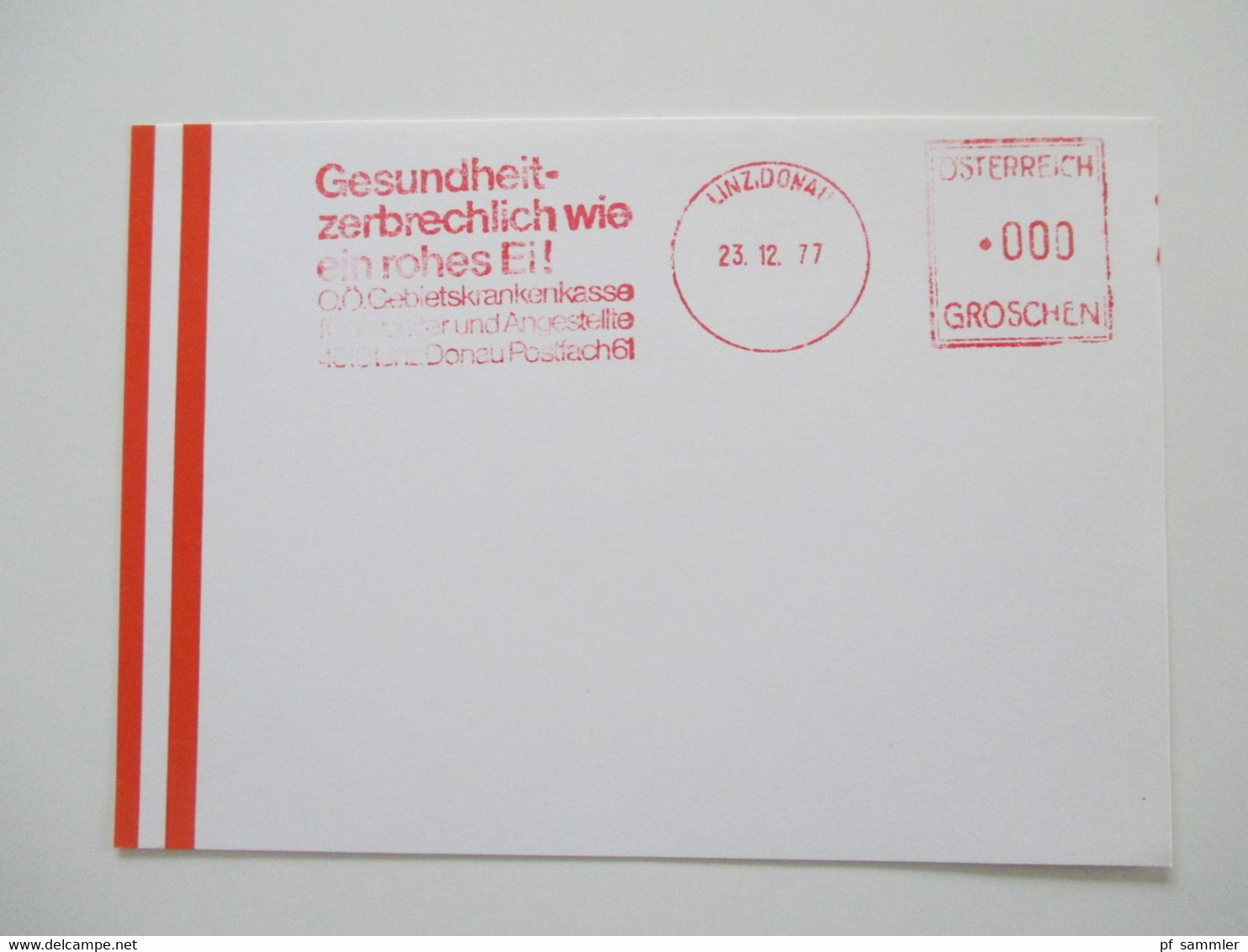 Österreich 1976 - 78 Freistempel mit Wert 0000 Groschen insgesamt 29 Stempelbelege / Blanko Karten alles verschiedene St