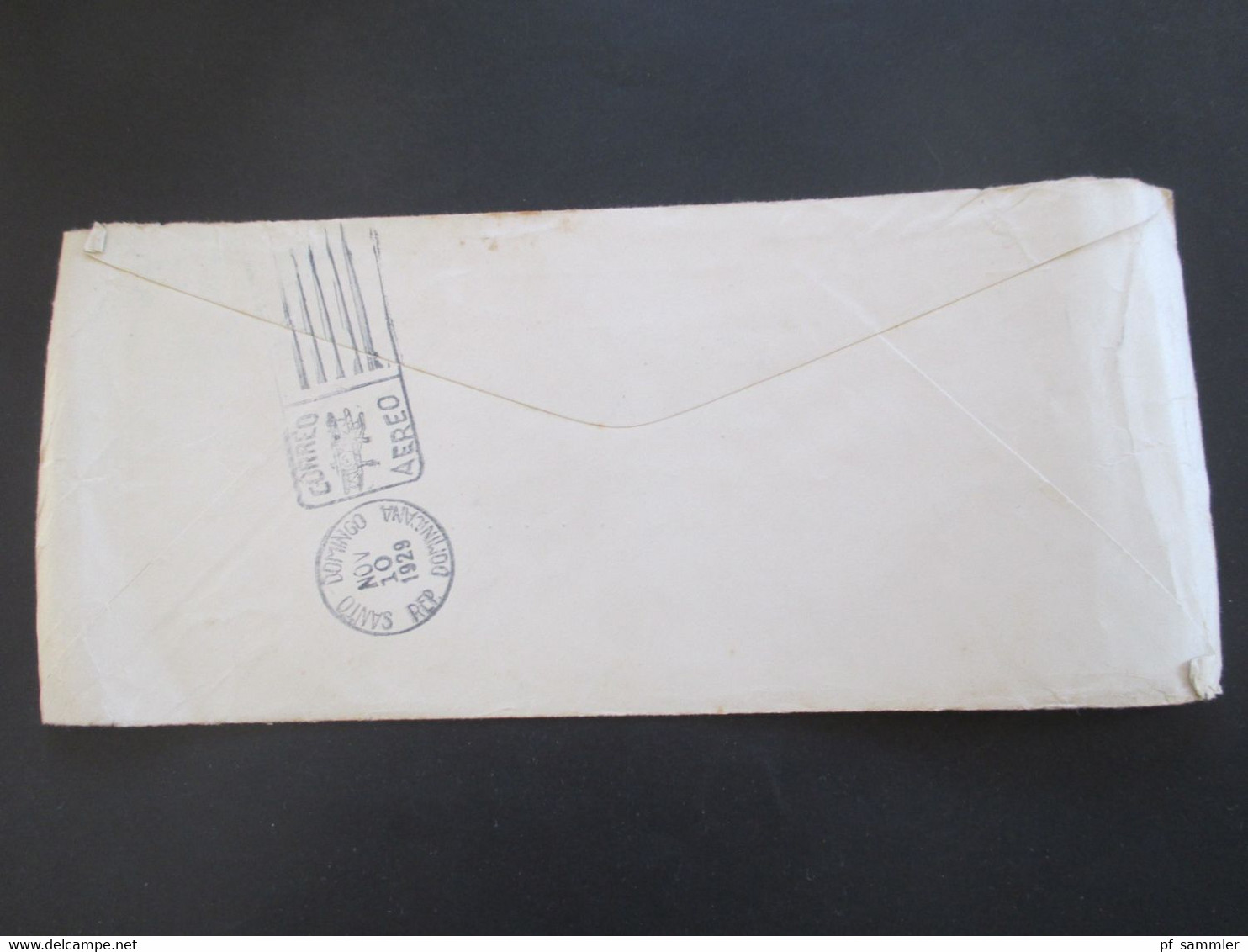 Dom.Rep. Dominica 1928 / 29 Luftpost / Air Mail Santiago - New York Correo Aero Mit Blauem Stempel. Dominikanische Repub - Repubblica Domenicana