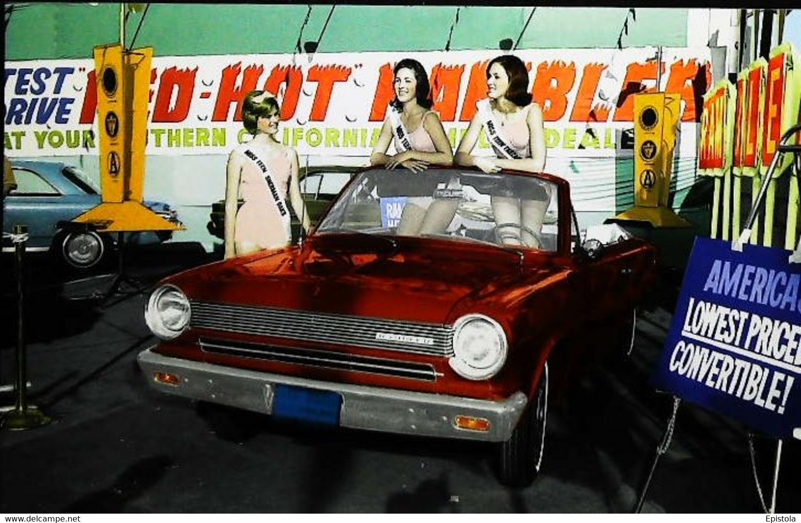 ► AM  RAMBLER Cabriolet 1963 & Miss Teen SHERMANN OAKS   - Automobile Publicity Reproduction  (Litho In U.S.A.) - Receptions