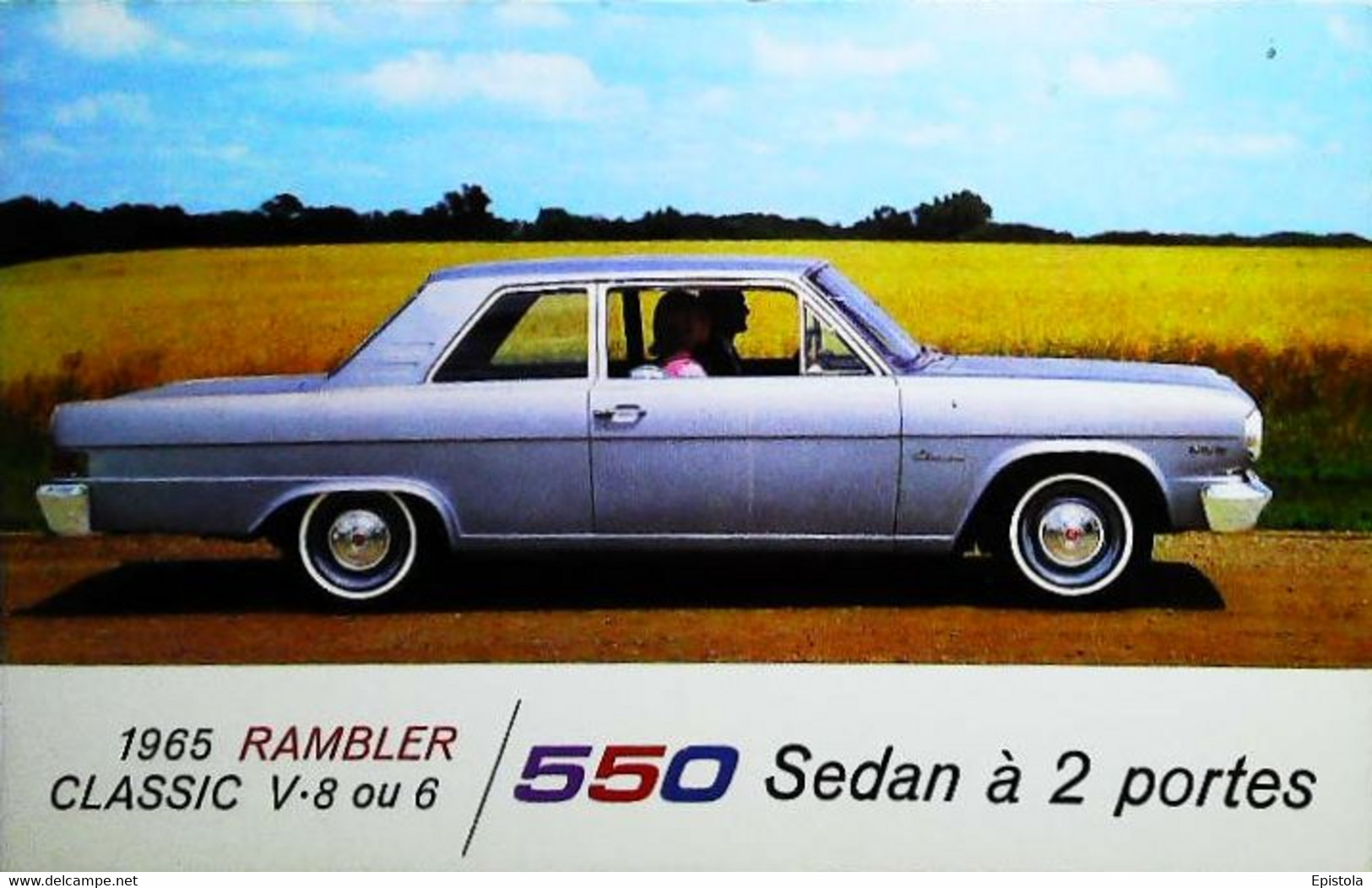 ► AM  RAMBLER 550 Classic Coupe 1965  - Automobile Publicity   (Litho In U.S.A.) Roadside - American Roadside