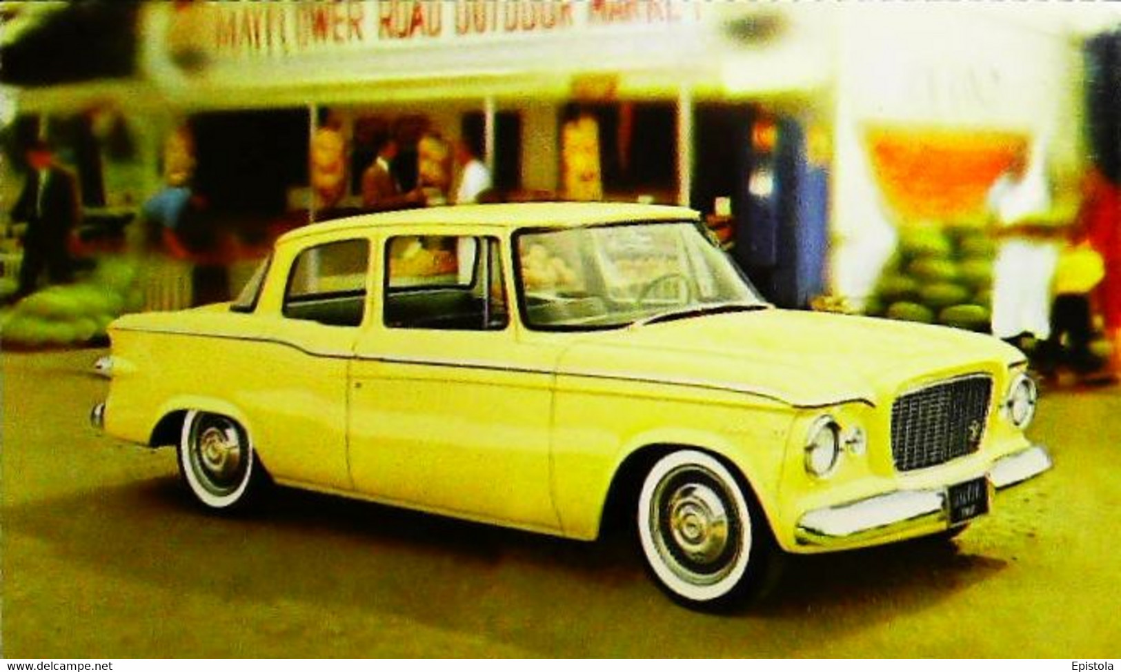 ► STUDEBAKER Smart LARK Sedan1961   - Automobile Publicity    (Litho In U.S.A.) Roadside - American Roadside