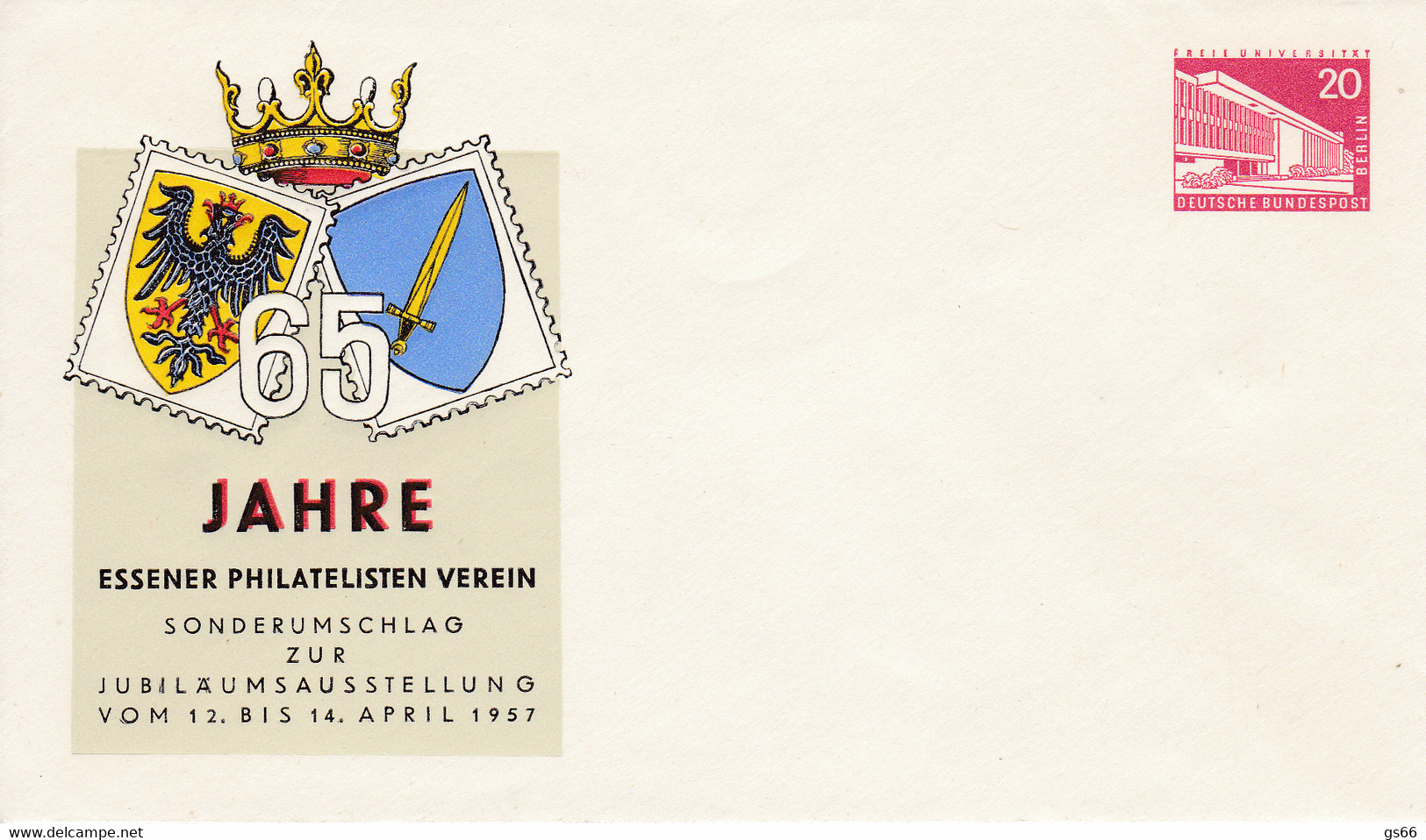 Berlin, PU 018 D2/002a, 65 Jahre Essener Philatelisten Verein - Privé Briefomslagen - Ongebruikt