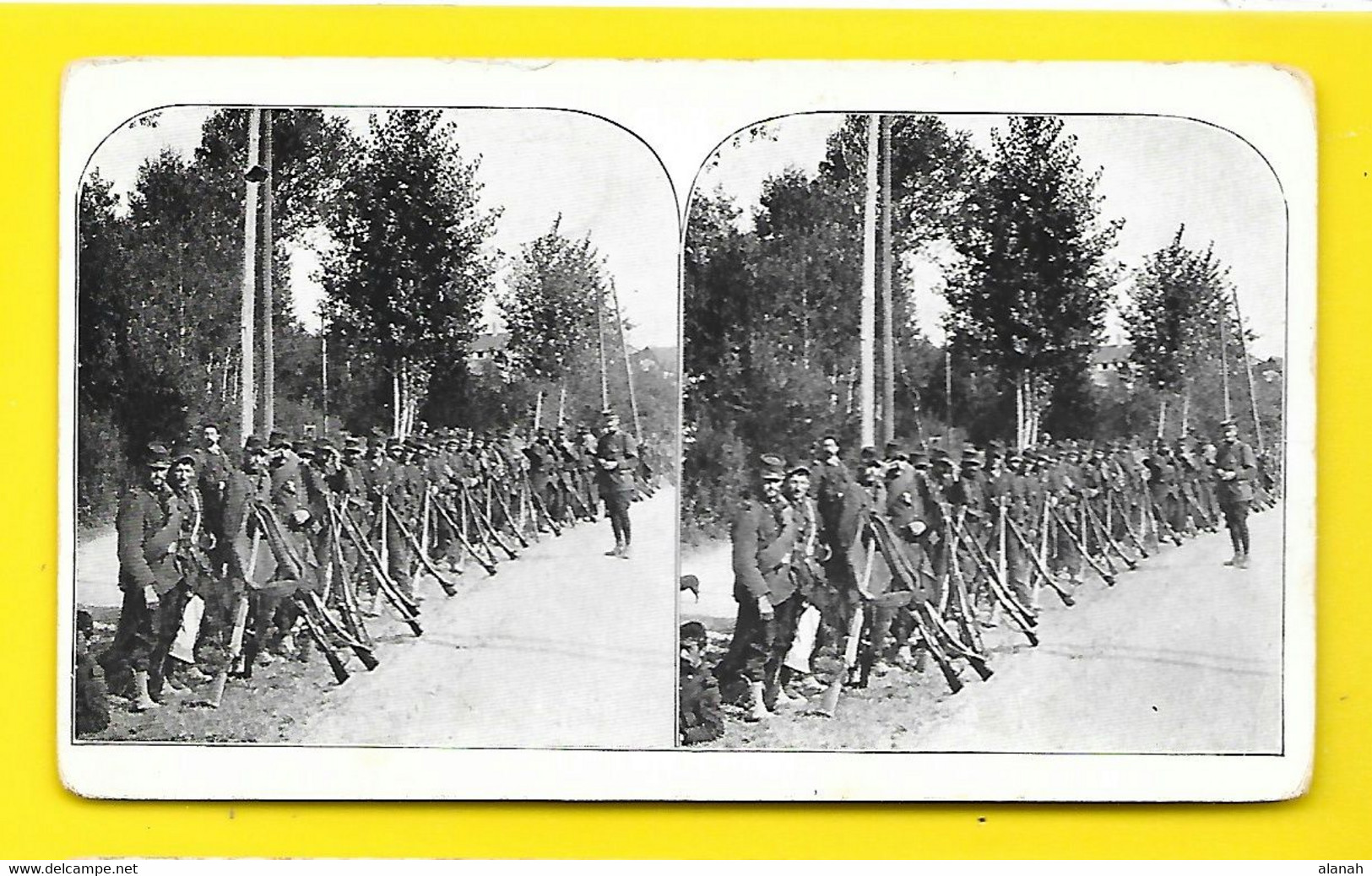 Militaria WW1 French Infantry Halting En Route To The Battle Of Aisne France - Stereo-Photographie