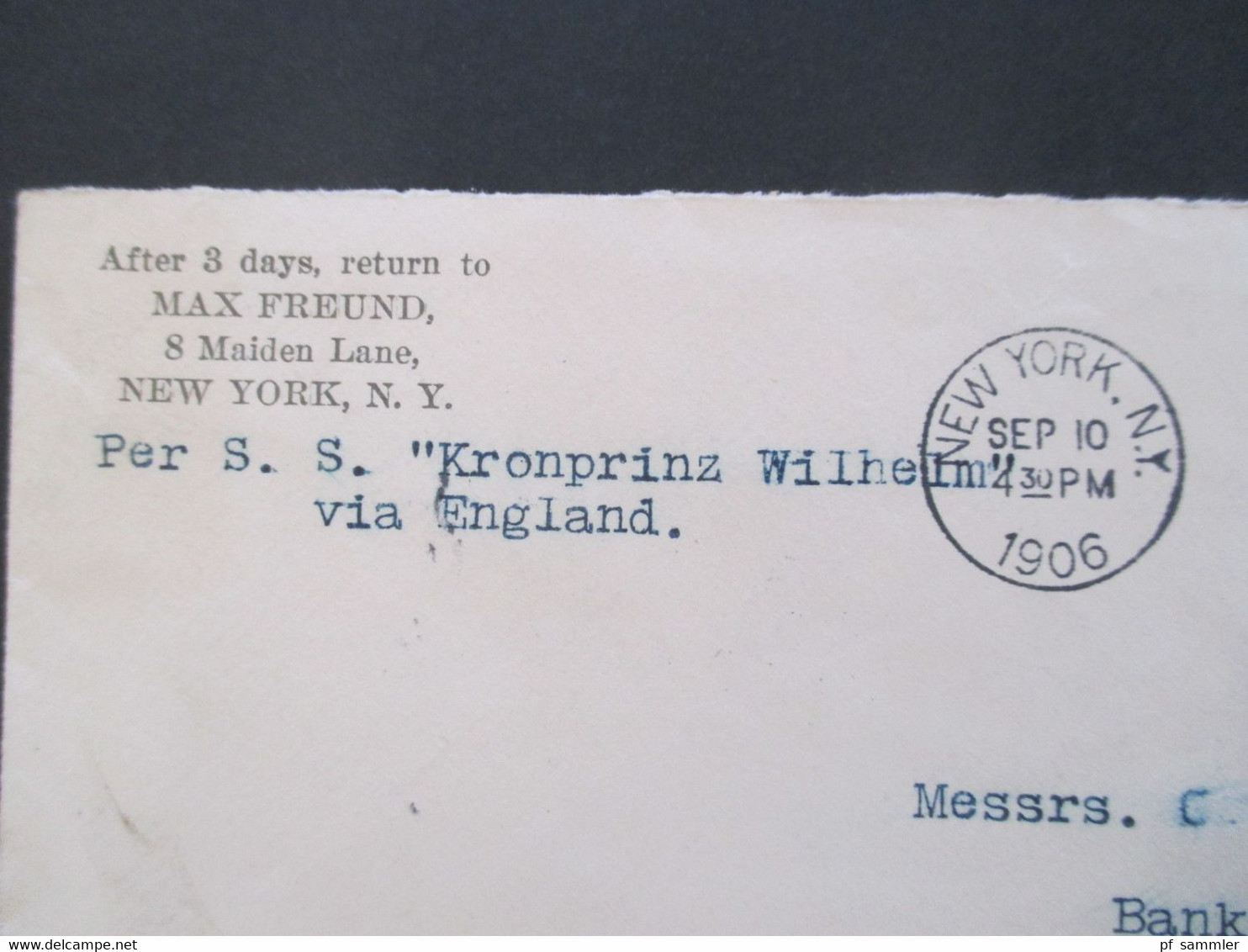 USA 1906 Ganzsachen Umschlag Mit Zusatzfrankatur Nr. 140 Andrew Jackson Per SS Kronprinz Wilhelm Via England Schiffspost - Storia Postale