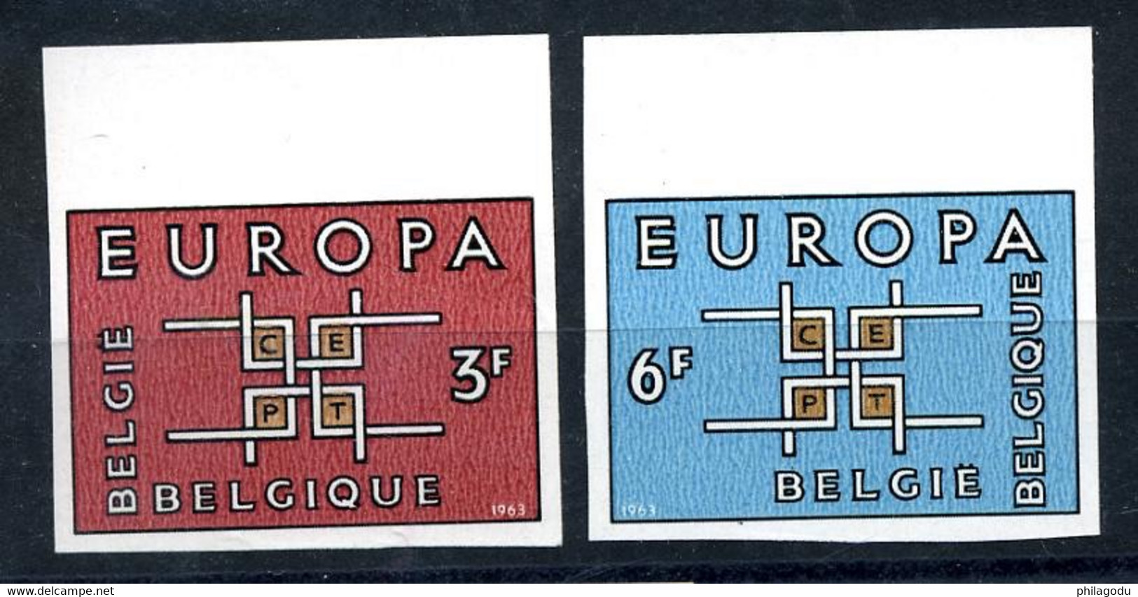 1963 ** Paire Europa. Bord De Feuille.  Tirage 300 Exemplaires Avec N° Au Verso - 1961-1980