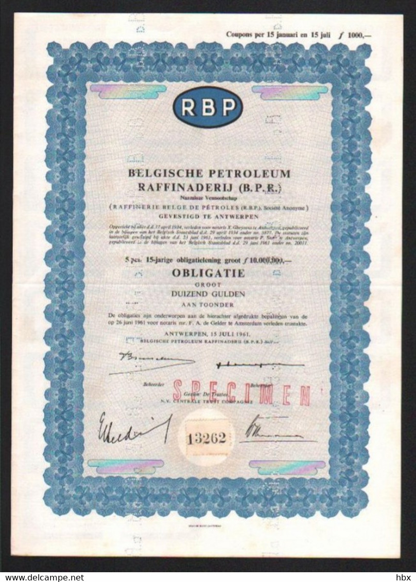 Belgische Petroleum Raffinaderij (BPR) Antwerpen - Specimen - 1961 - Oil