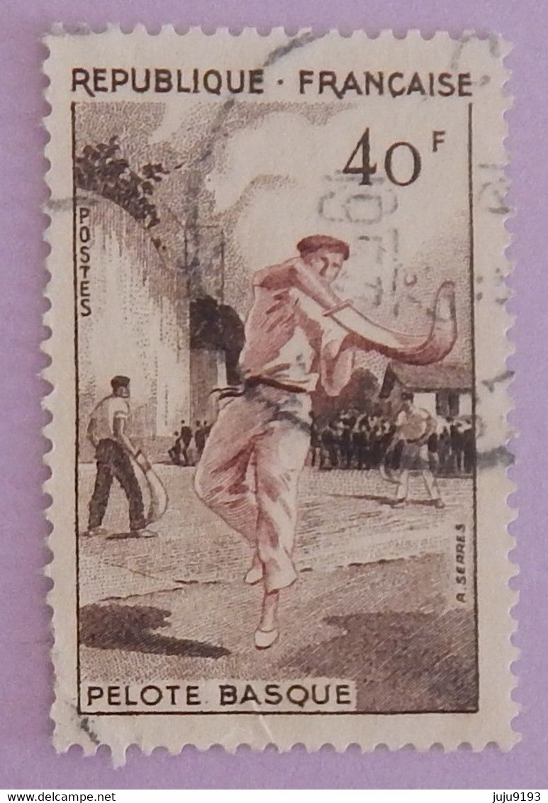 FRANCE YT 1073 OBLITERE "PELOTE BASQUE" ANNÉE 1956 - Oblitérés