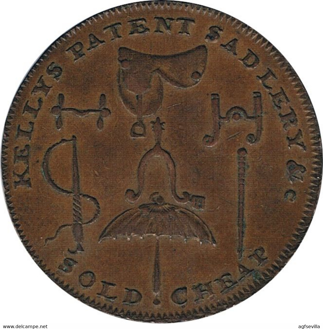 INGLATERRA. 1/2 PENNY TOKEN. KELLYS LIGHT HARNESS. LONDRES. ENGLAND. GREAT BRITAIN - Otros & Sin Clasificación