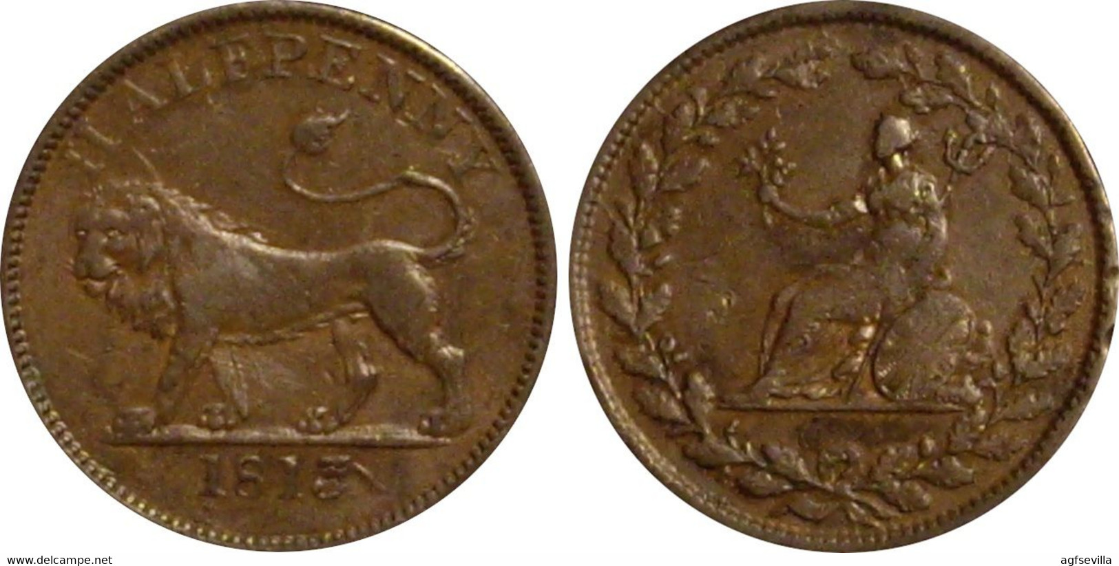 INGLATERRA. 1/2 PENNY TOKEN. 1.813. ESSEX BRITISH COPPER COMPANY. ENGLAND. GREAT BRITAIN - Autres & Non Classés