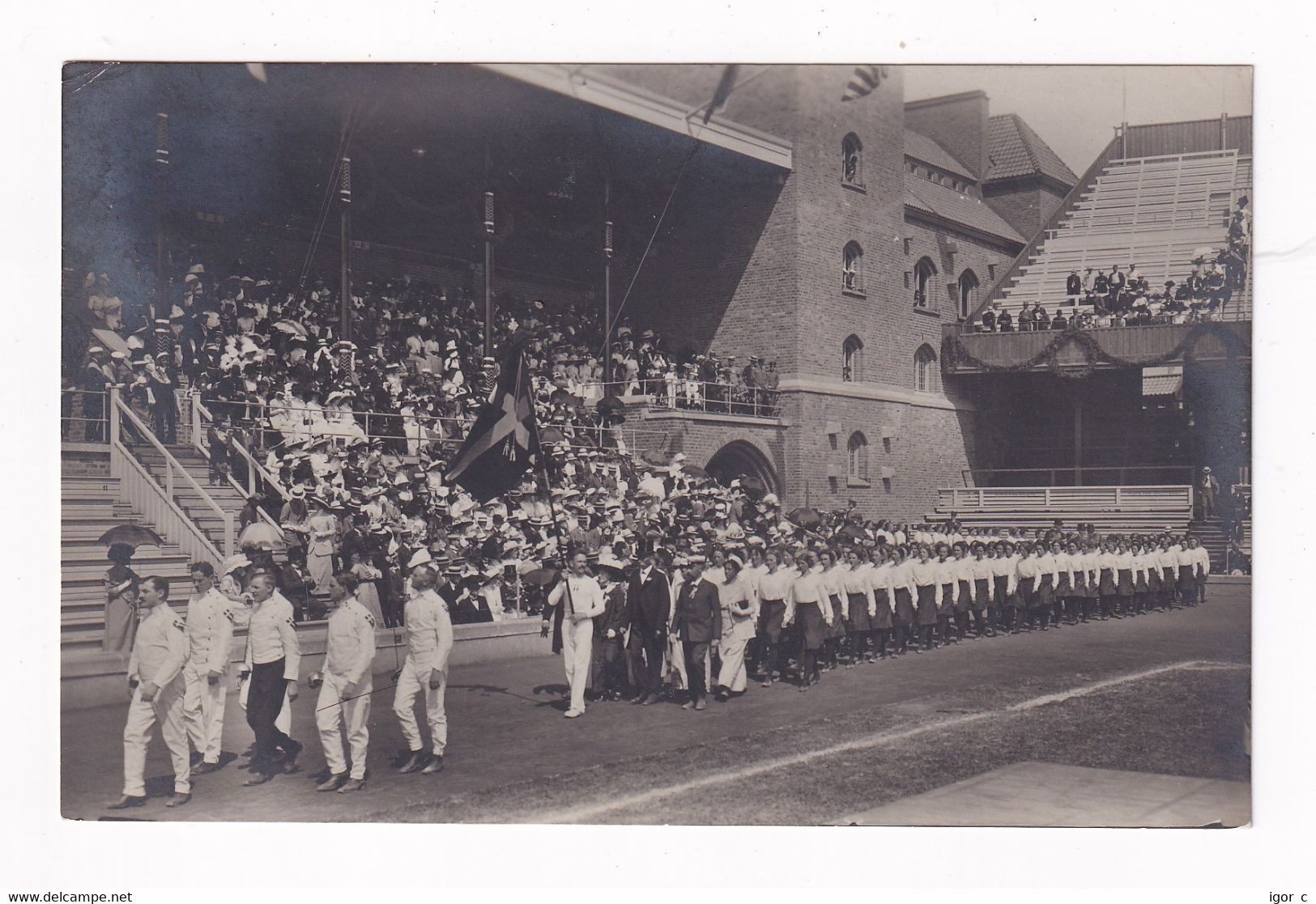 Sweden 1912 Card; Olympic Games Stockholm; Gymnastics Turnen; Opening Ceremony; Danmark Lady Gymnasts Defile RARE - Sommer 1912: Stockholm