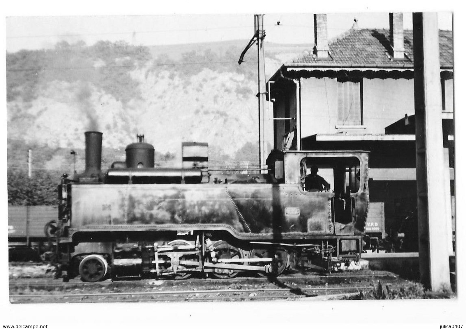 VIZILLE (38) Photographie Format CPA Train Locomotive à Vapeur Gros Plan 1950 - Vizille