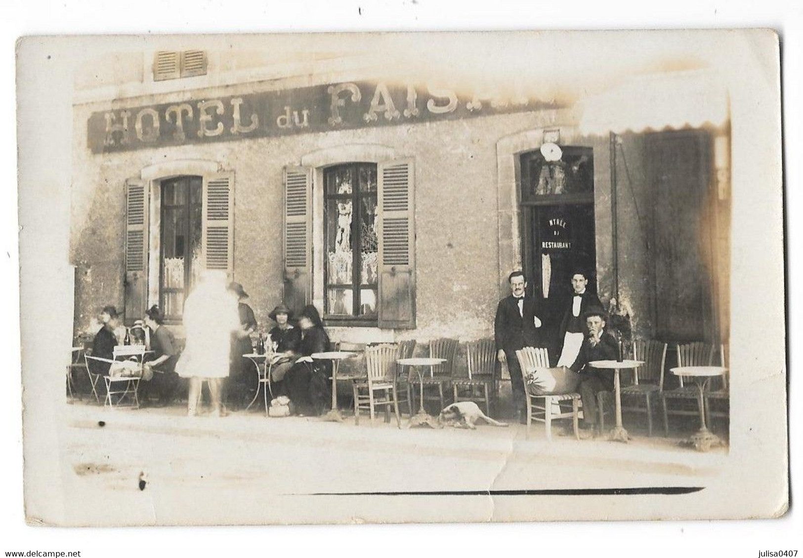 CARTE PHOTO Devanture HOTEL DU FAISAN Terrasse Animation - A Identifier