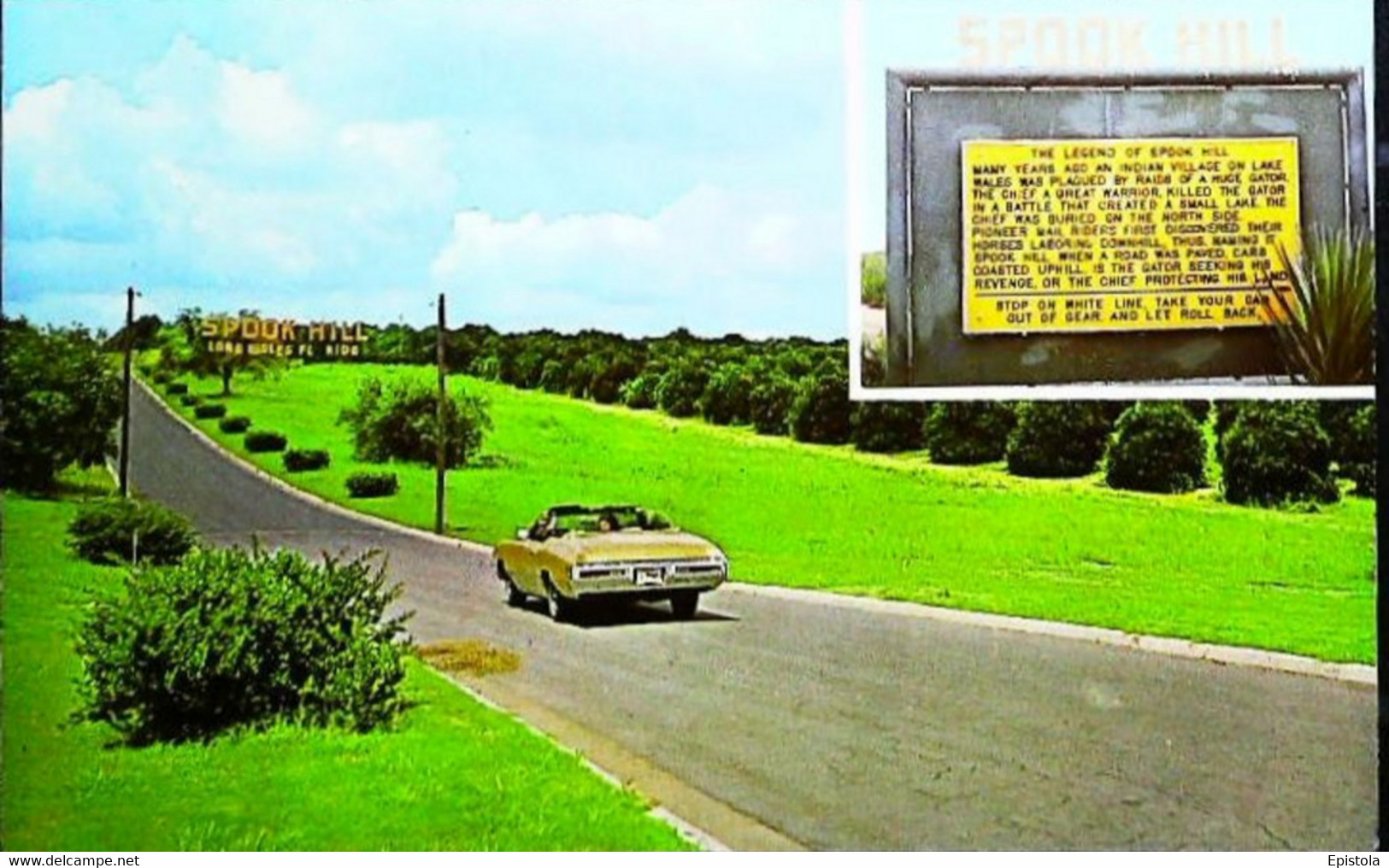 ► AUTOMOBILE  SPOOK HILL Florida .Lake Wales 1960s Roadside (Litho In U.S.A.) - American Roadside
