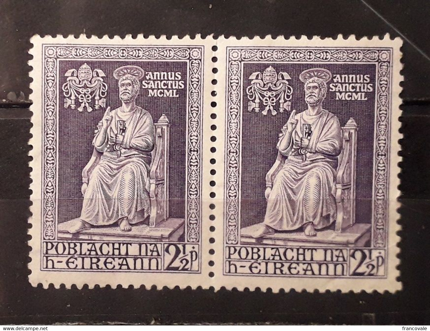 Irlanda Ireland 1950 Anno Santo Holy Hear Pair Mnh - Neufs