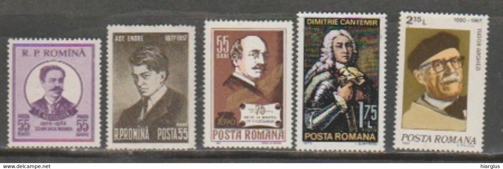 ROMANIA-Scott #:817-18;914-15;1011;1191;1778;2426;2459-Catalog Value $19.75-"Writers,Poets" - Autres & Non Classés