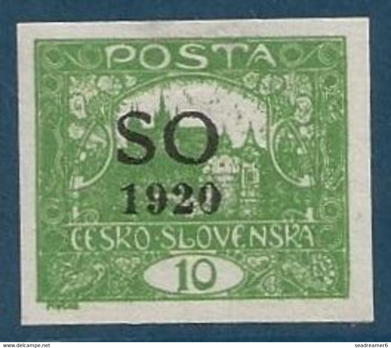 POLOGNE (SILESIE ORIENTALE) 1920 N° 2B  10 H Vert-jaune  (Timbre De Tchécoslovaquie) RRR - Silesia