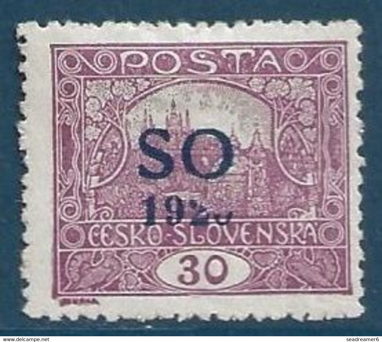 POLOGNE (SILESIE ORIENTALE) 1920 N° 25 30H Lilas Variété Surcharge 20 Tronqué  (Timbre De Tchécoslovaquie) - Schlesien