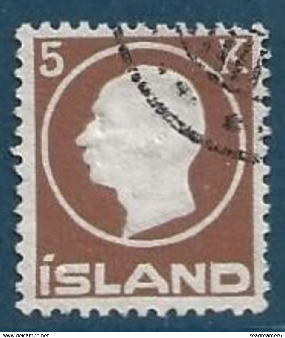 Islande Frederic VIII N°74 5kr Brun Fonçé Oblitéré TTB - Used Stamps