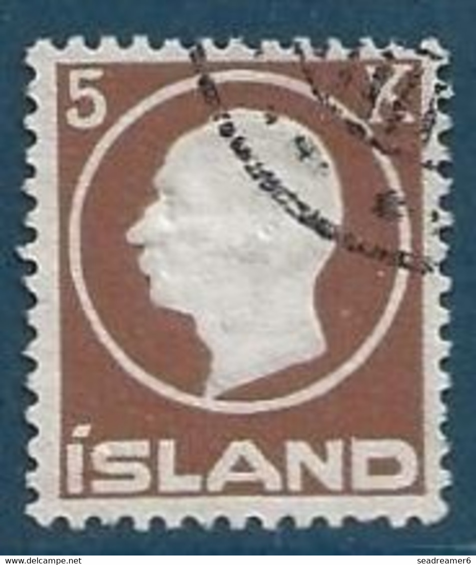 Islande Frederic VIII N°74 5kr Brun Fonçé Oblitéré TTB - Gebraucht