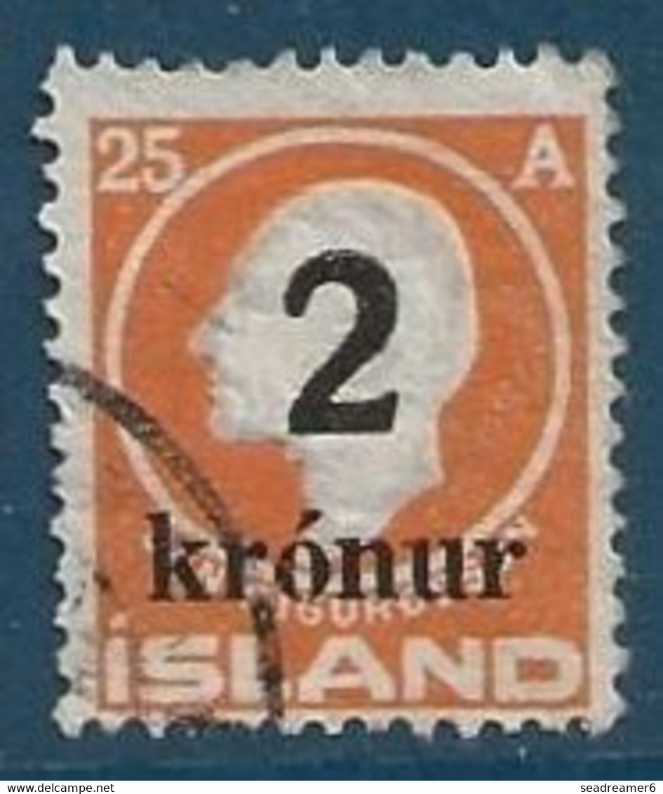 IslandeI N°110 2KR Sur 25a Orange Oblitéré TTB - Gebruikt