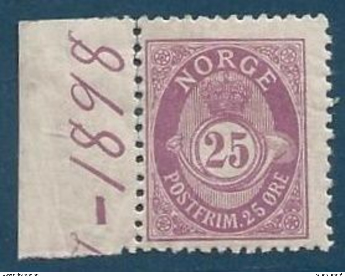 Norvege N°53B* 25 Ore Bdfeuille Daté 1898 Très Frais - Nuovi