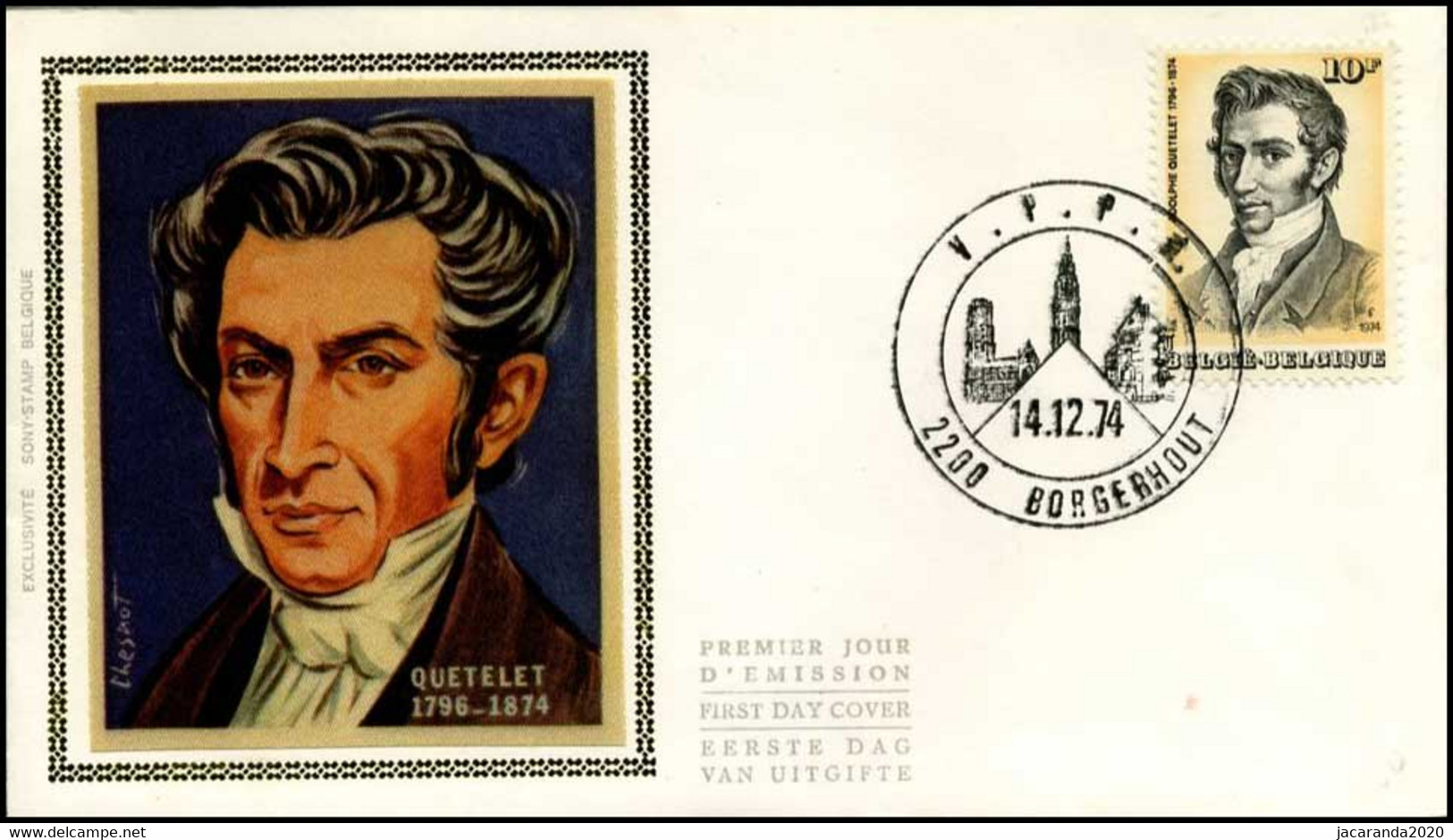 1742 - FDC Zijde - Adolphe Quetelet (1796-1874)  #2 - 1971-1980