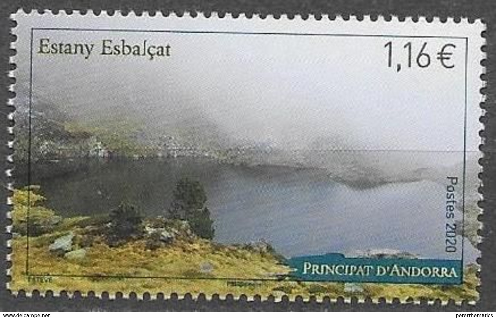 FRENCH ANDORRA, 2020 , MNH, LANDSCAPES, MOUNTAINS, LAKES, ESTANY ESBALCAT,1v - Autres & Non Classés