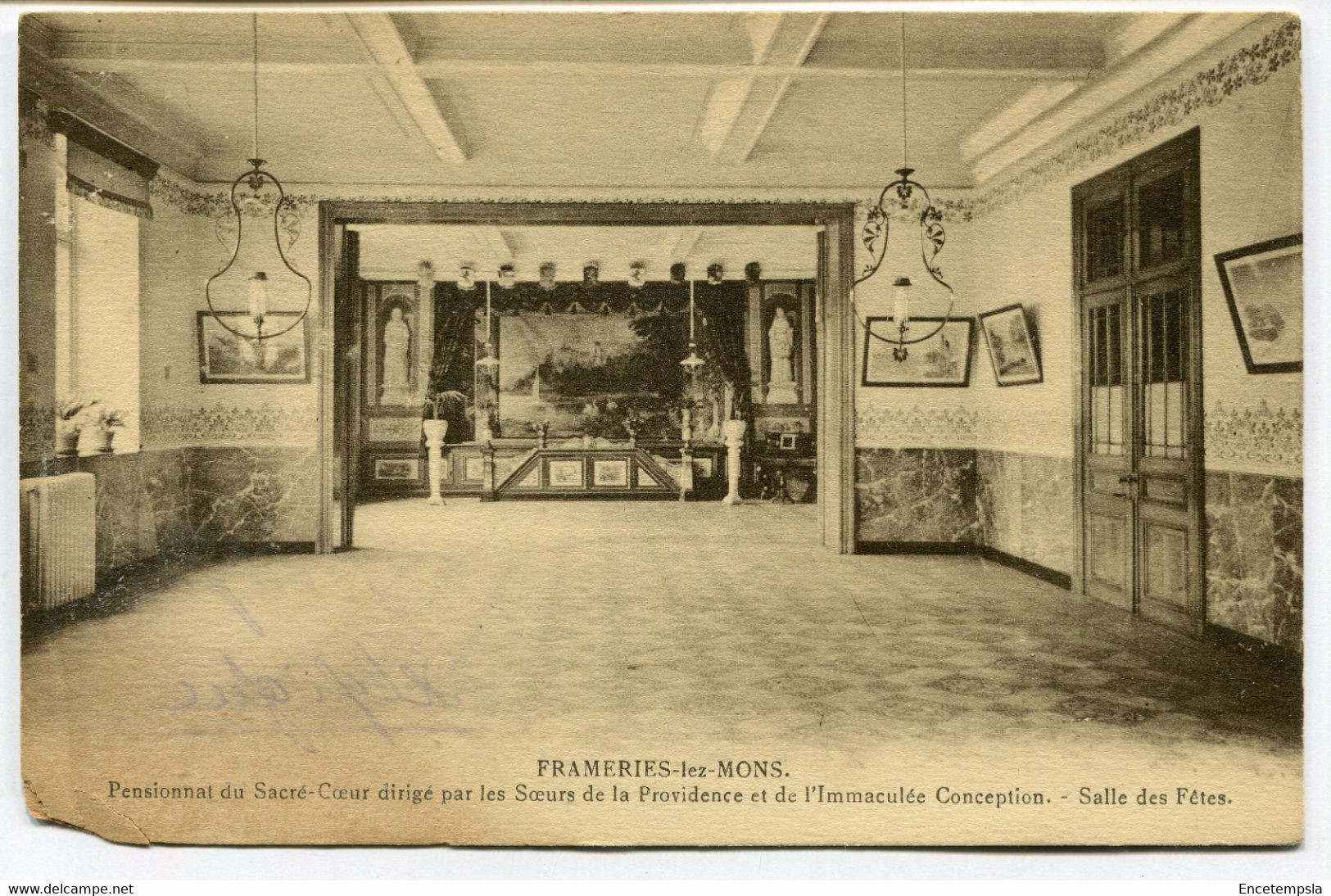 CPA Carte Postale - Belgique - Frameries - Pensionnat Du Sacré Coeur - Salle Des Fêtes  (DG14984) - Frameries