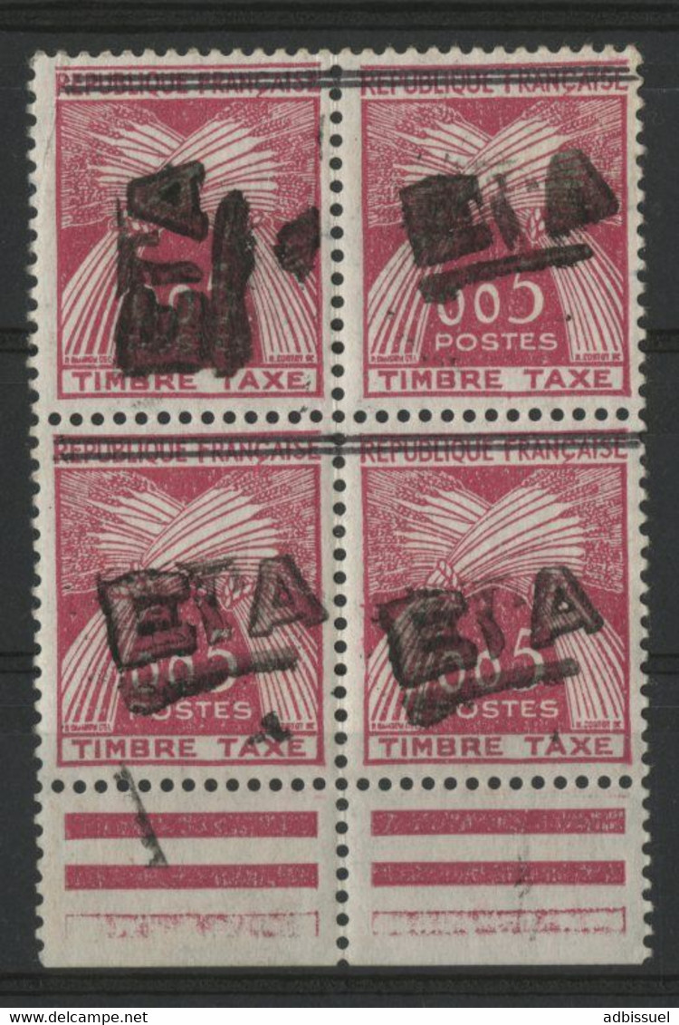 N° 49 Bloc De 4 Neuf ** (MNH), Avec VARIETE De Surcharge Au Tampon Positionnée Sur Le Côté (voir Photo). TB - Portomarken