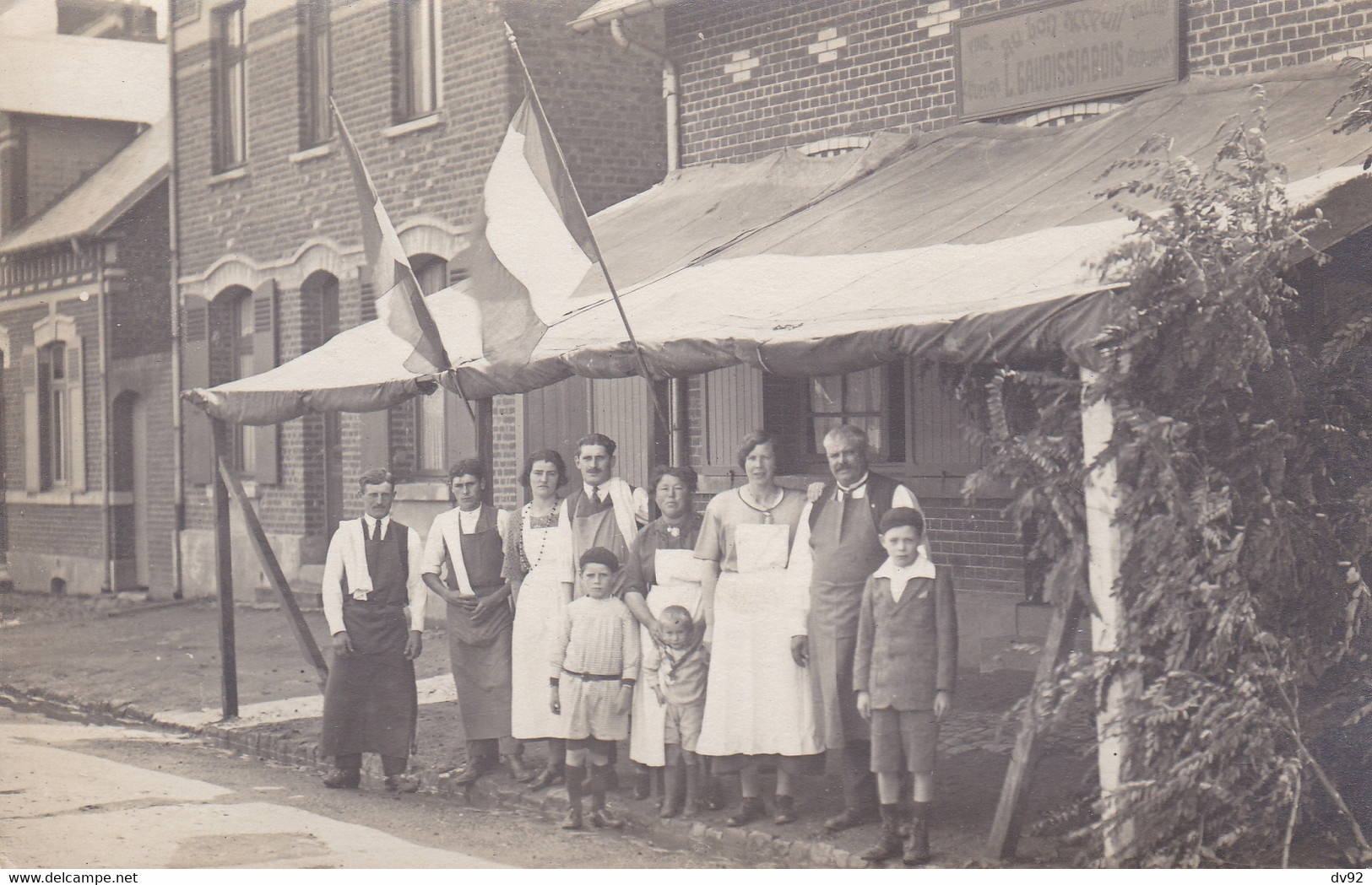 AISNE FLAVY LE MARTEL AU BON ACCUEIL L. GAUDISSIABOIS RUE ROOSVELT CARTE PHOTO - Sonstige & Ohne Zuordnung