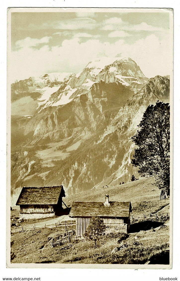 Ref 1430 - 1948 Real Photo Postcard - Mountain Huts Braunwald Switzerland - Good Postmark - Braunwald
