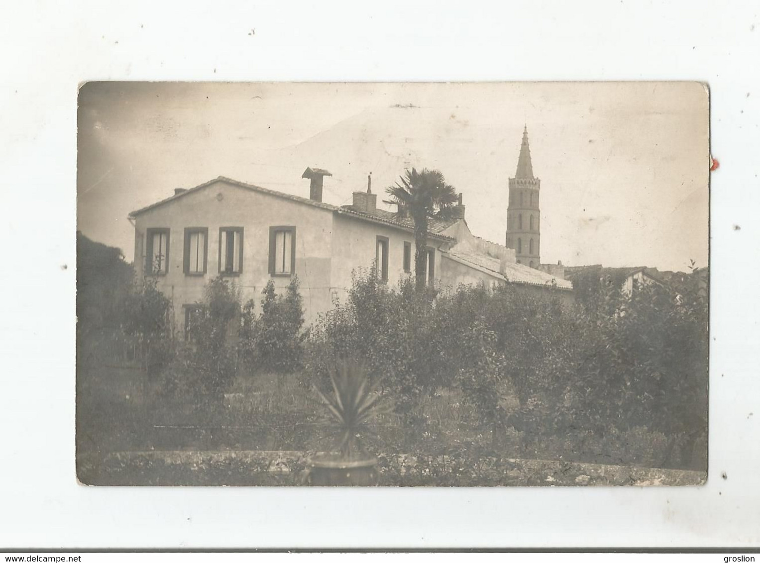 CARTE POSTALE ANCIENNE PHOTO NON SITUEE AVEC EGLISE (CACHET DEPART HAUTE GARONNE)  1913 - Andere & Zonder Classificatie