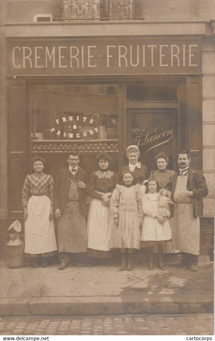 75 - Paris Et Banlieue - 7 ème - Carte Photo-J.LANDON - Crèmerie-Fruiterie - 3 Rue Las Cases - N°1 .Sublime Cliché Animé - Autres & Non Classés