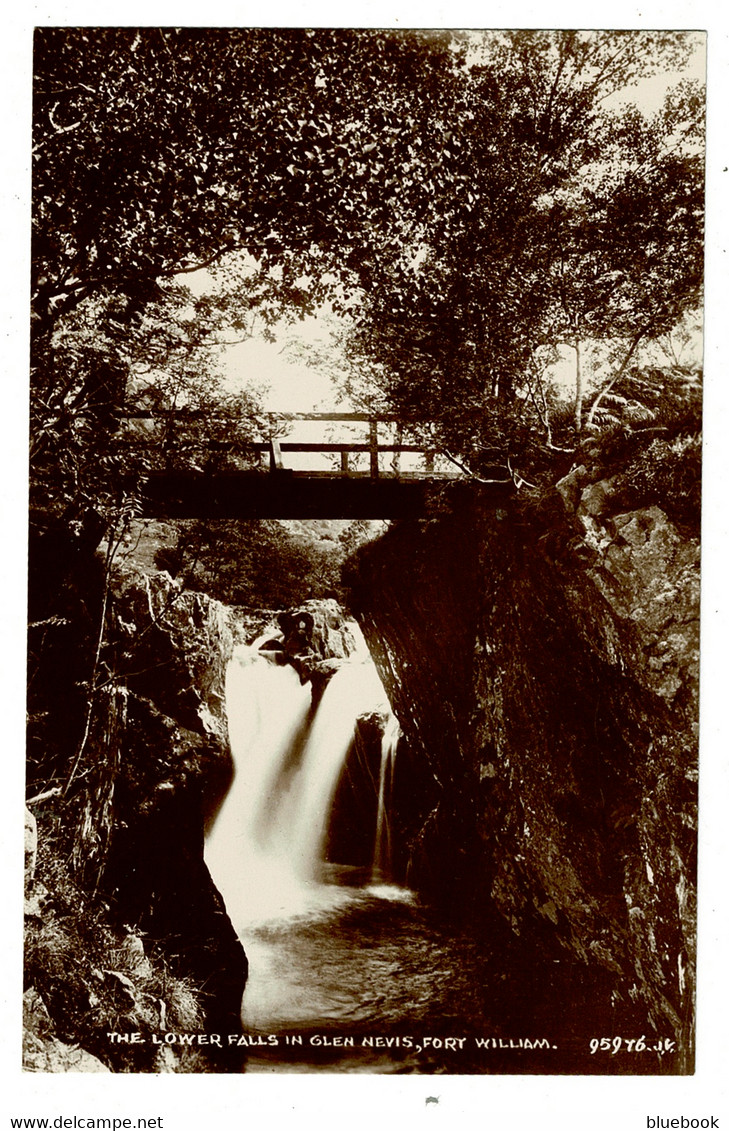 Ref 1431  -  Early Real Photo Postcard - Bridge & Lower Falls In Glen Nevis - Fort William Scotland - Inverness-shire