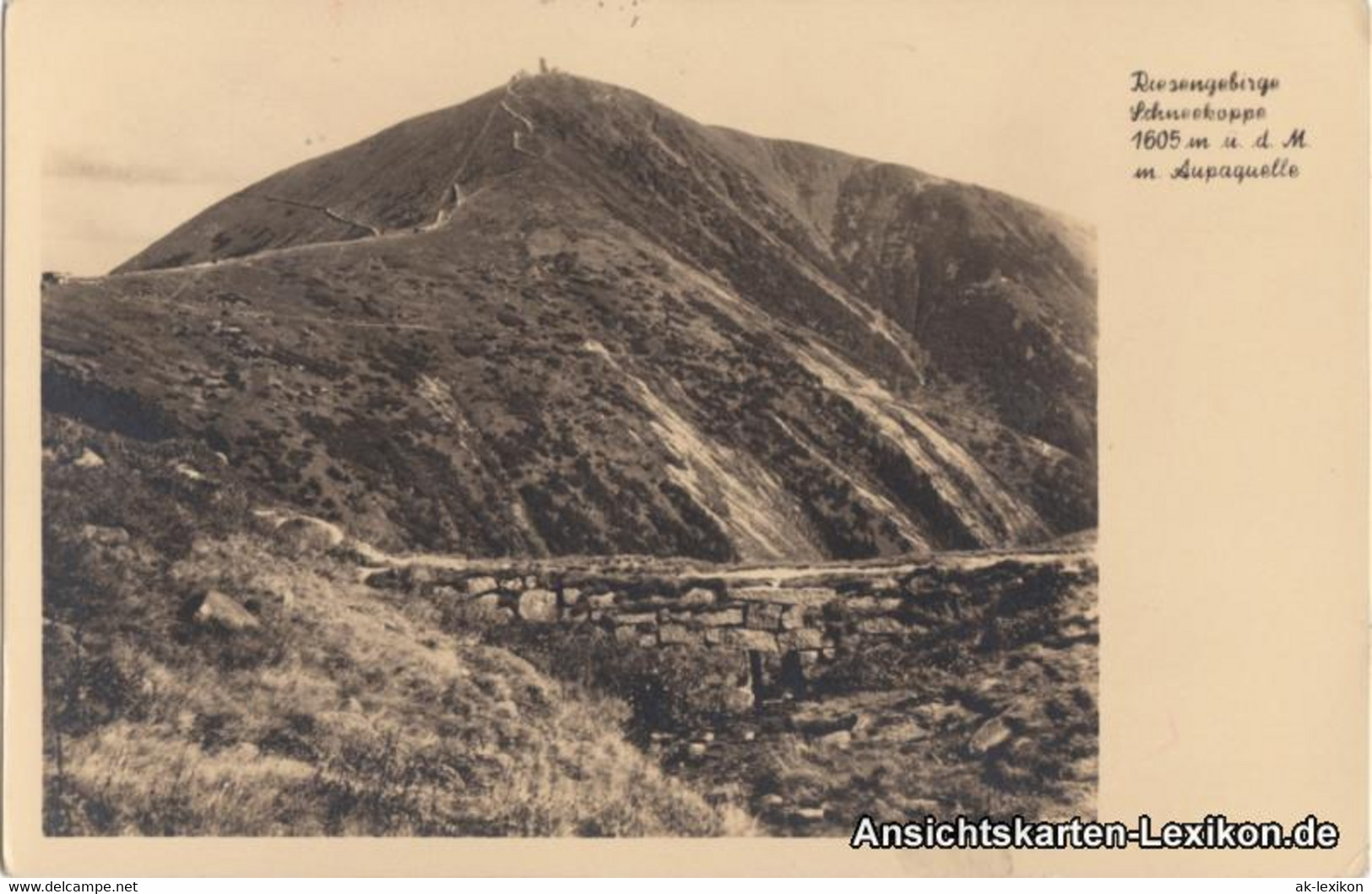 Postcard Krummhübel Karpacz Schneekoppe Mit Aupaquelle 1942 - Schlesien