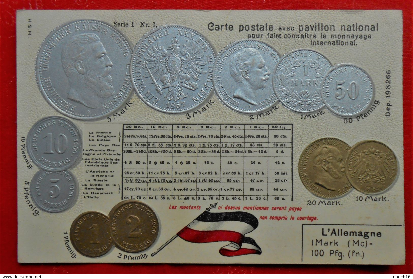 CPA Gaufrée / Drapeau Et Monnaie / Allemagne - Munten (afbeeldingen)