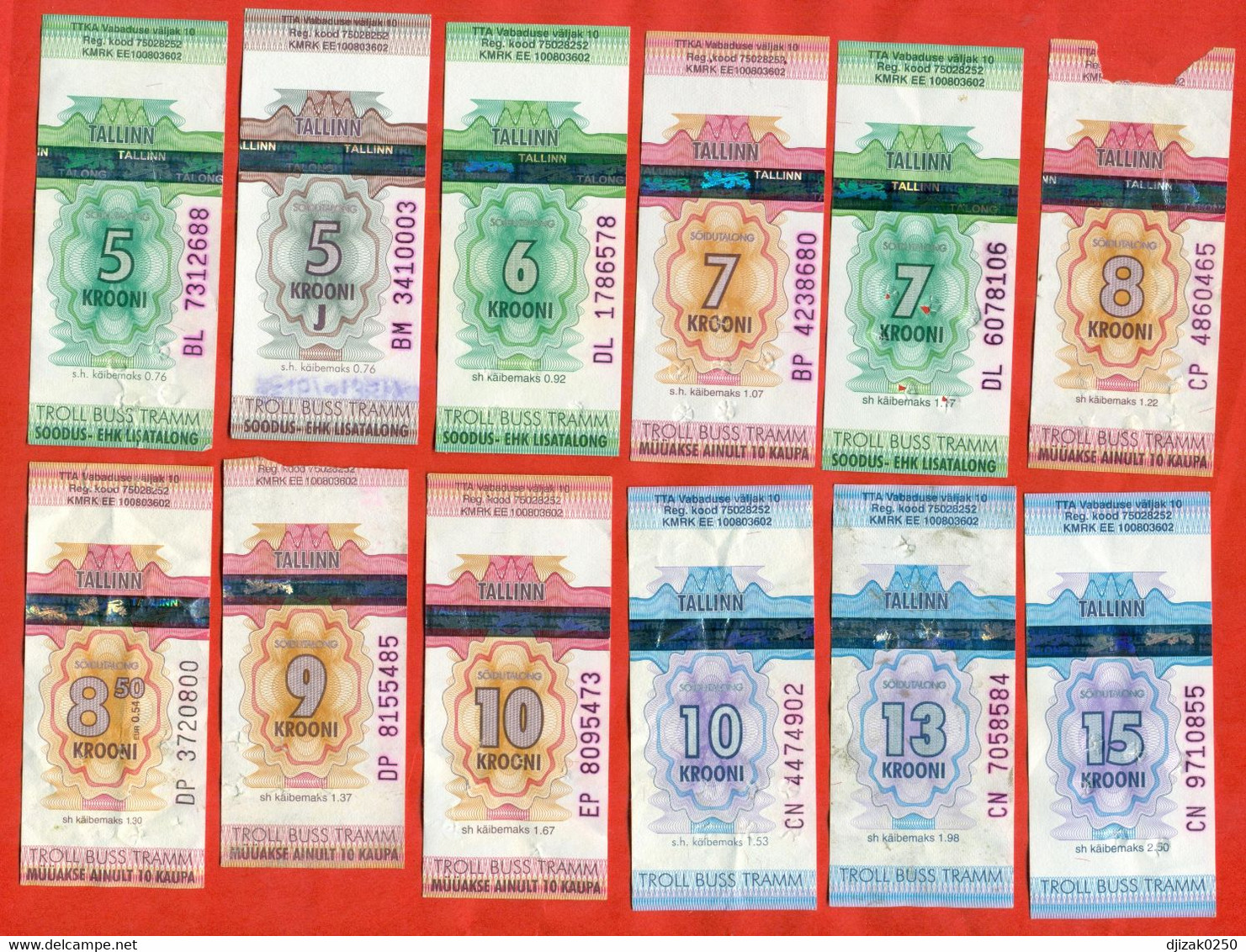 Estonia.Lot Of 12 Tickets. Bus. City Tallinn. - Non Classificati