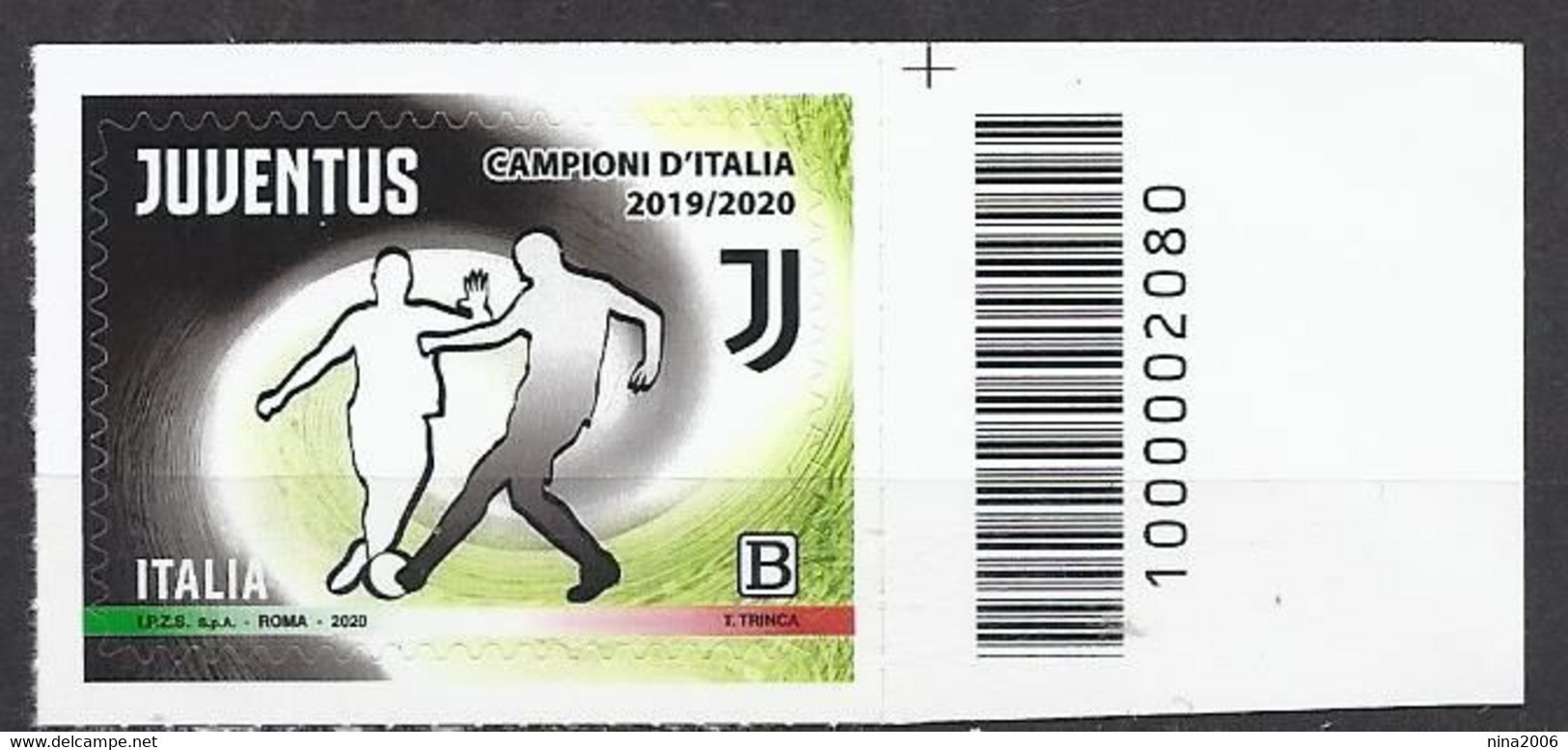 Italia / Italien 2020 Juventus Campione D'Italia Con Codice A Barre/ Postfrisch Mit Strichkode - Bar-code