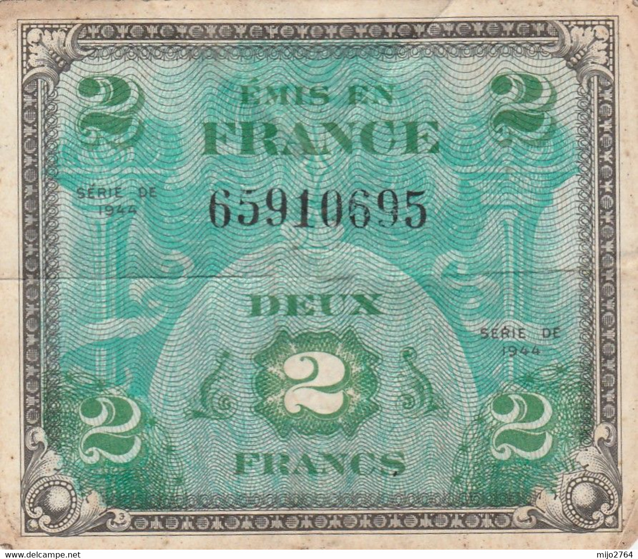 2 FRANCS EMIS EN FRANCE 1944 - Unclassified