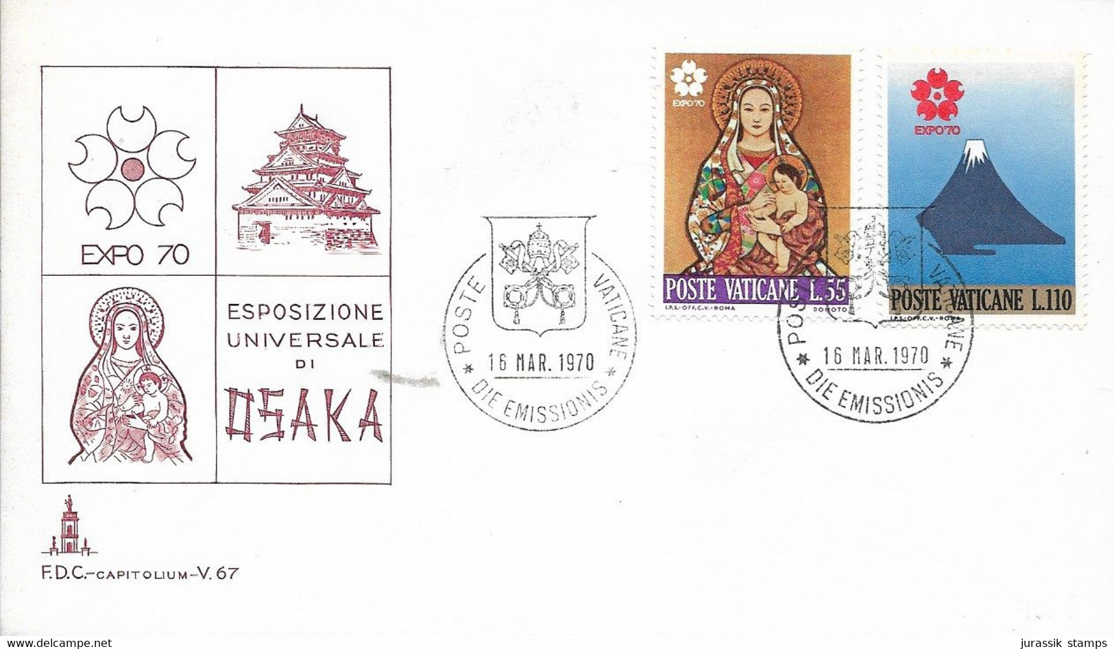 VATICAN - EXPO70 OSAKA FDC - 1142 - 1970 – Osaka (Japan)