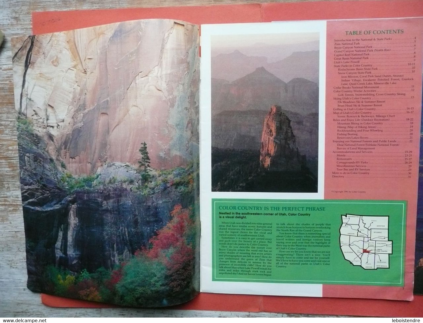 UTAH ' S COLOR COUNTRY  TRAVEL GUIDE 1991 + UTAH ! NATIONAL PARKS AND MONUMENTS - North America