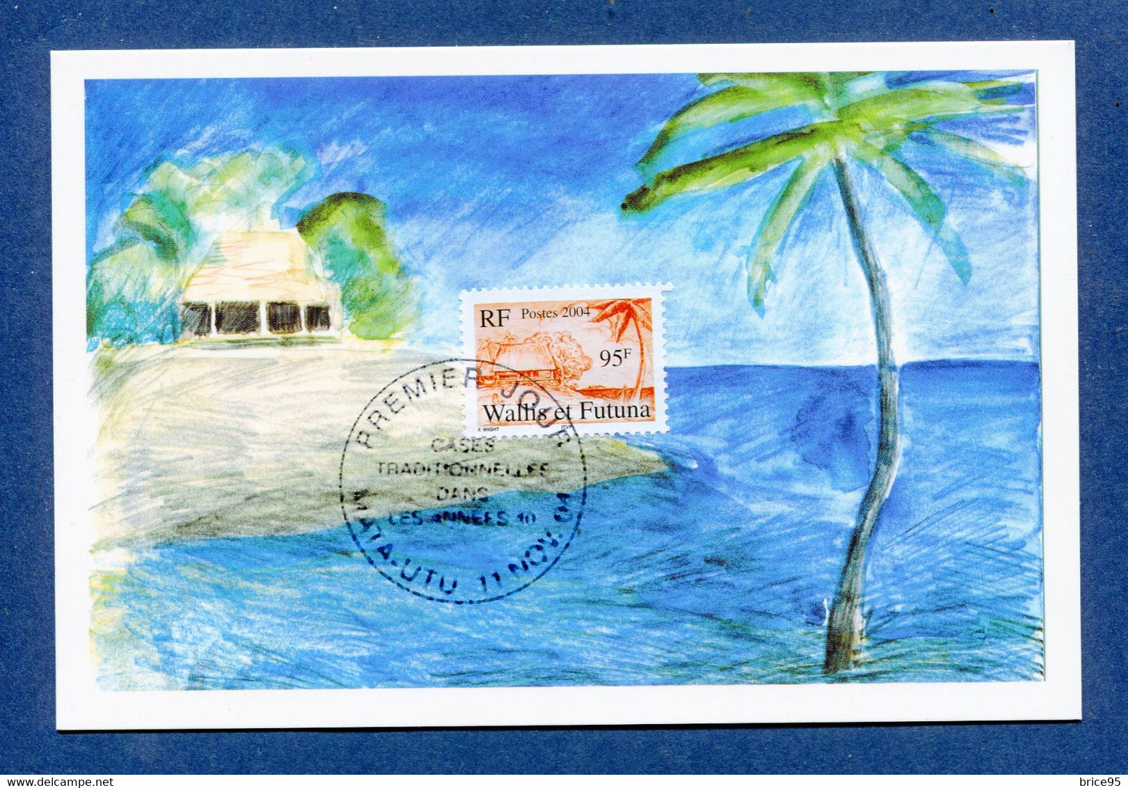 ⭐ Wallis Et Futuna - Carte Maximum - Premier Jour - FDC - Cases Traditionnelles - 2004 ⭐ - Cartoline Maximum