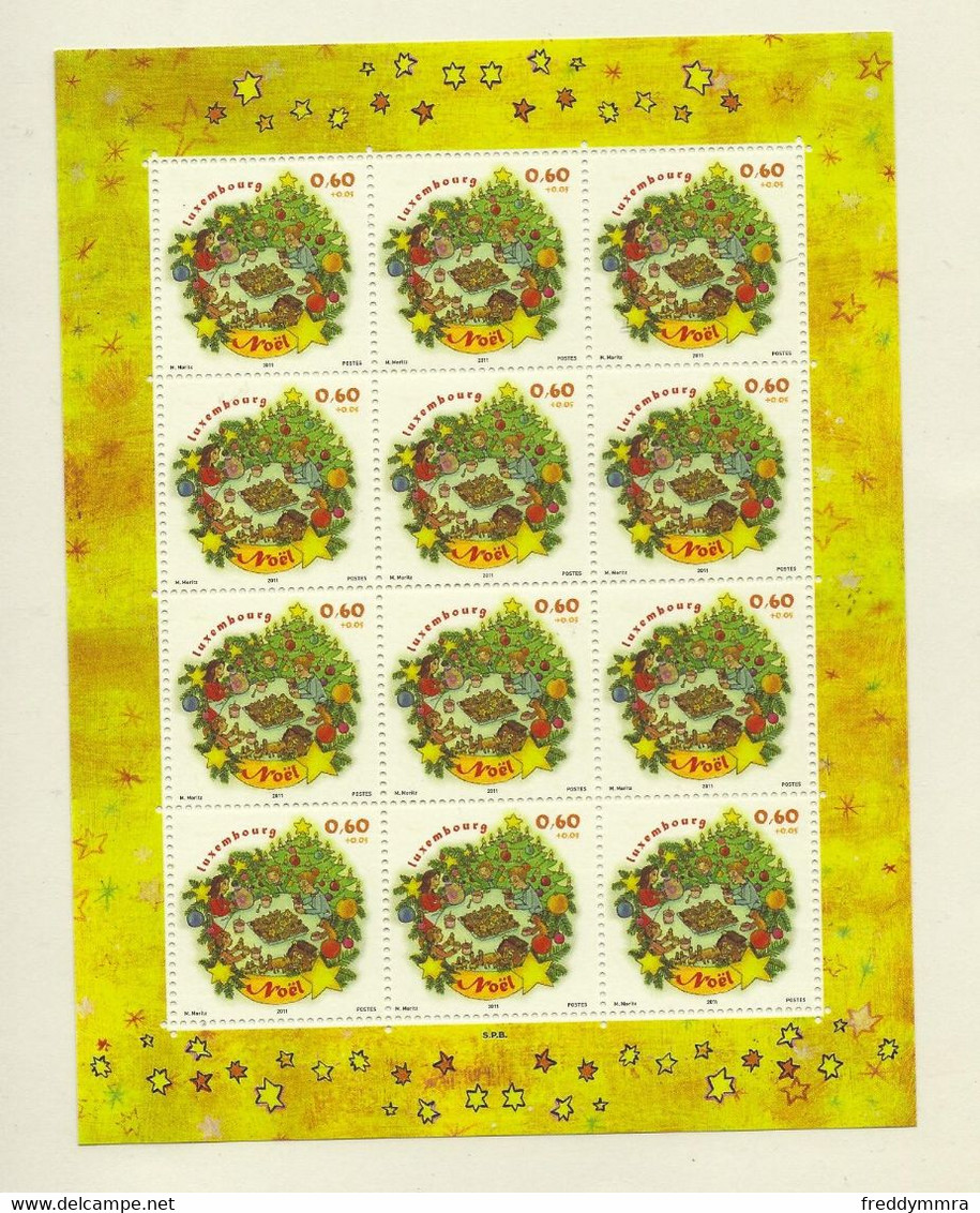 Luxembourg: Y & T-  1874   Timbres De Noël 2011 En Feuille Complète ** - Feuilles Complètes