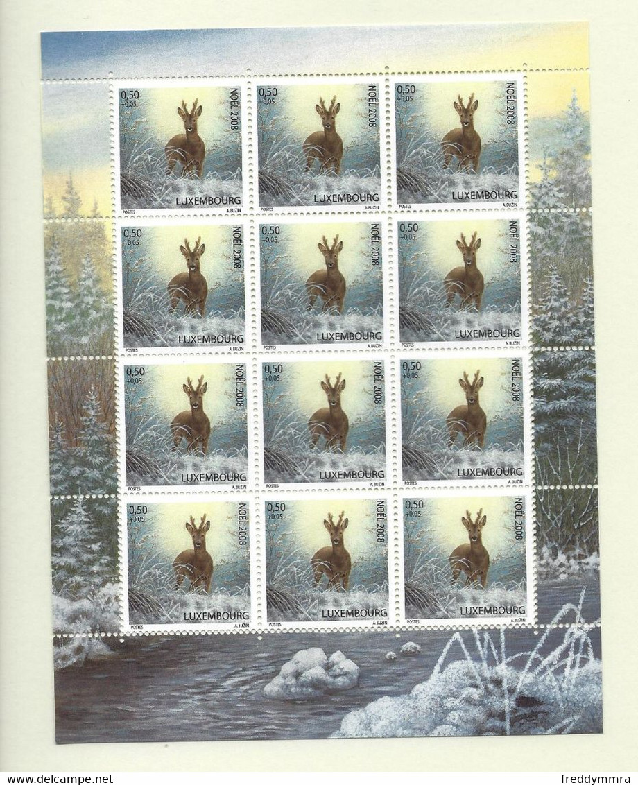 Luxembourg: Y & T-  1760   Timbres De Noël 2008 En Feuille Complète **  (A. BUZIN) - Feuilles Complètes