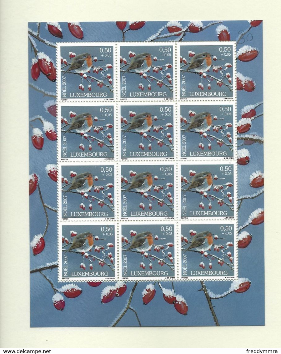 Luxembourg: Y & T-  1720   Timbres De Noël 2007 En Feuille Complète ** - Full Sheets