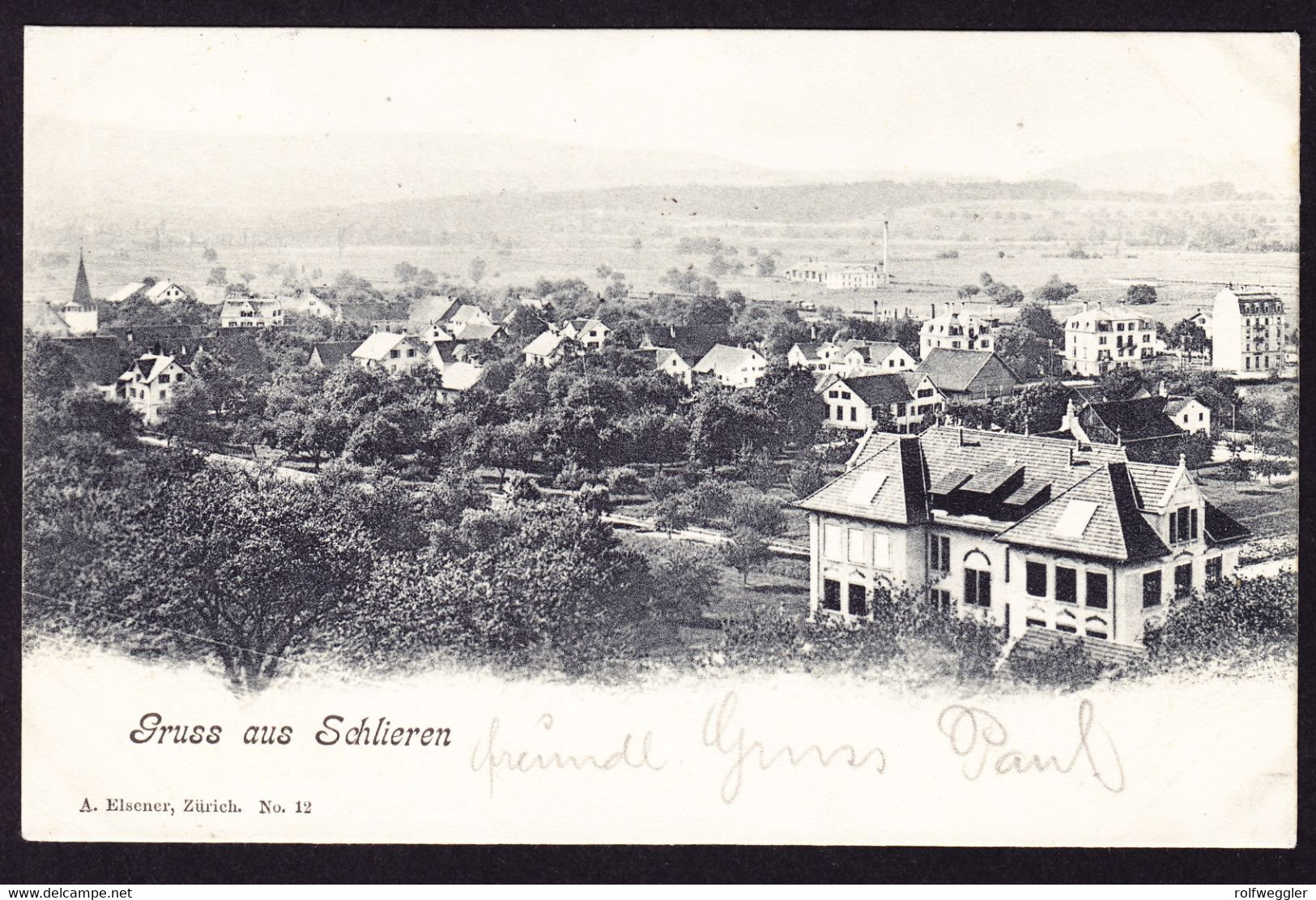 1902 Mit Feldpost Gelaufene AK, Gruss Aus Schlieren - Schlieren